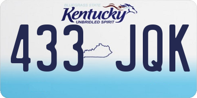 KY license plate 433JQK