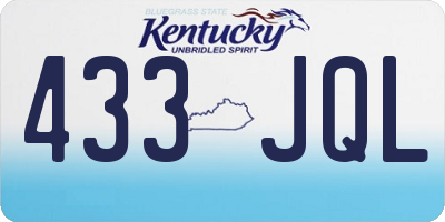 KY license plate 433JQL