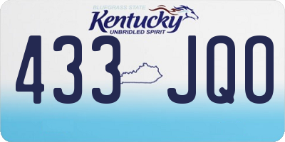 KY license plate 433JQO