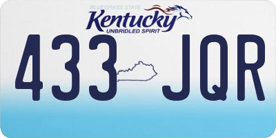 KY license plate 433JQR