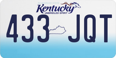 KY license plate 433JQT