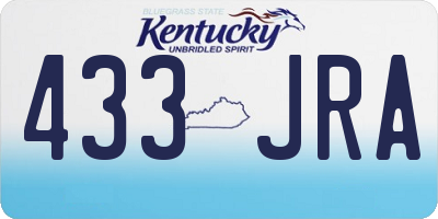 KY license plate 433JRA