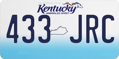 KY license plate 433JRC