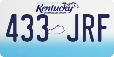 KY license plate 433JRF