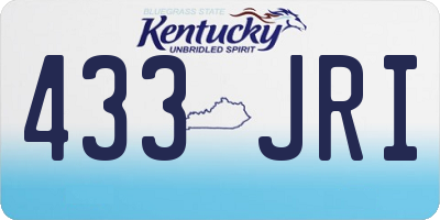 KY license plate 433JRI