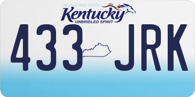 KY license plate 433JRK