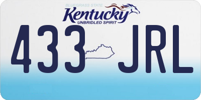 KY license plate 433JRL