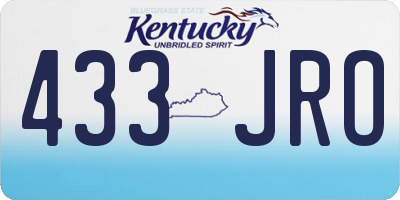 KY license plate 433JRO