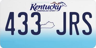 KY license plate 433JRS