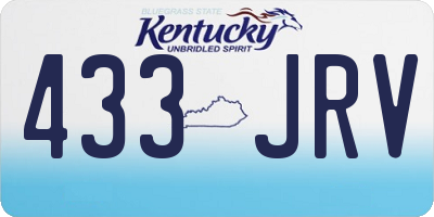 KY license plate 433JRV