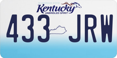 KY license plate 433JRW