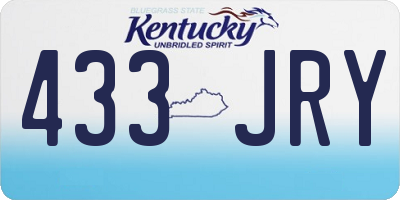 KY license plate 433JRY
