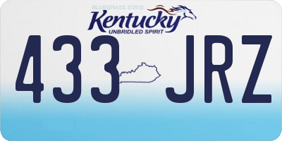 KY license plate 433JRZ