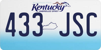 KY license plate 433JSC