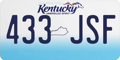 KY license plate 433JSF