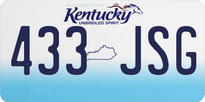 KY license plate 433JSG
