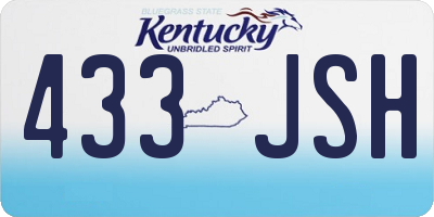 KY license plate 433JSH