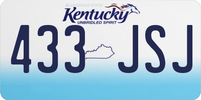KY license plate 433JSJ