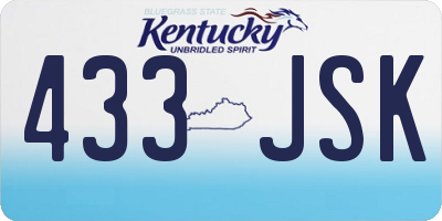 KY license plate 433JSK