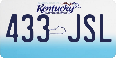 KY license plate 433JSL