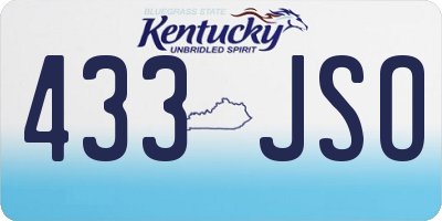 KY license plate 433JSO