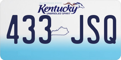 KY license plate 433JSQ