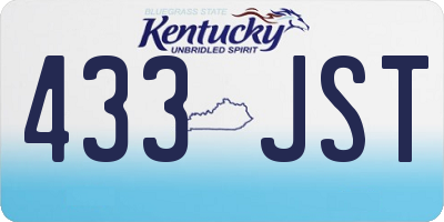 KY license plate 433JST