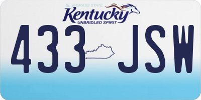 KY license plate 433JSW