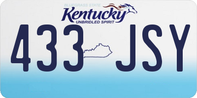 KY license plate 433JSY
