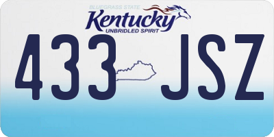 KY license plate 433JSZ