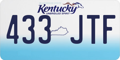 KY license plate 433JTF