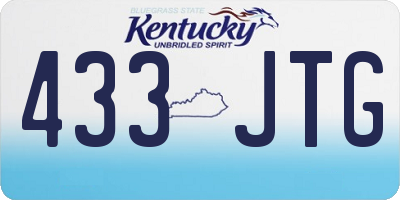 KY license plate 433JTG