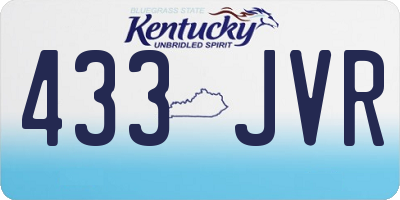 KY license plate 433JVR