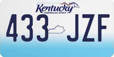 KY license plate 433JZF