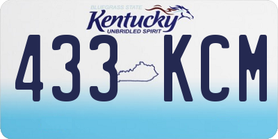 KY license plate 433KCM
