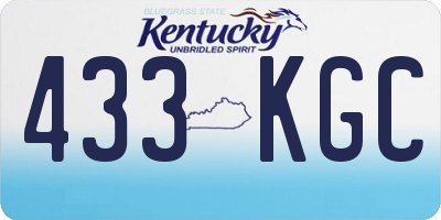 KY license plate 433KGC