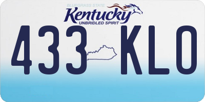 KY license plate 433KLO