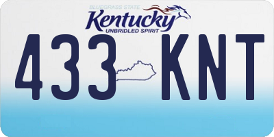 KY license plate 433KNT