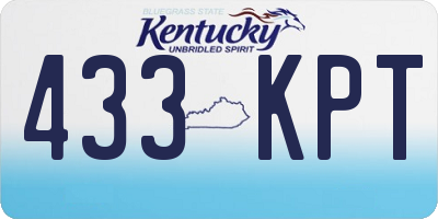 KY license plate 433KPT
