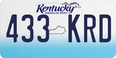 KY license plate 433KRD