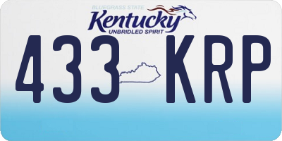 KY license plate 433KRP