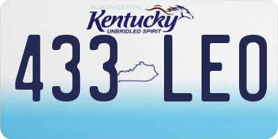 KY license plate 433LEO