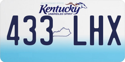 KY license plate 433LHX