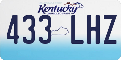 KY license plate 433LHZ