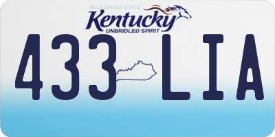 KY license plate 433LIA