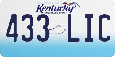 KY license plate 433LIC