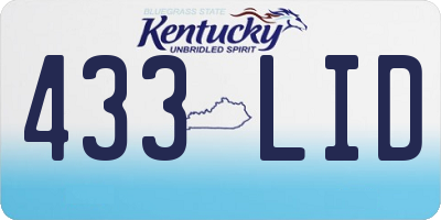 KY license plate 433LID
