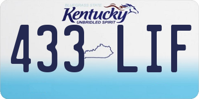 KY license plate 433LIF
