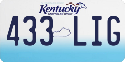 KY license plate 433LIG