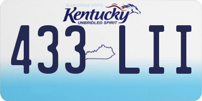 KY license plate 433LII